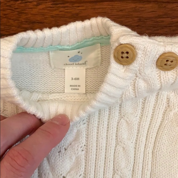 BNWOT Cloud Island Cable Knit Romper Unisex 3-6m - Picture 3 of 4